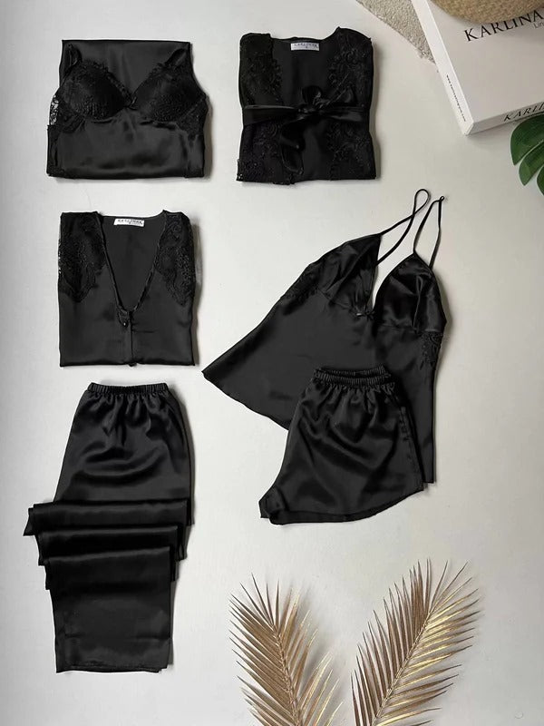 6-Piece Silk Nightwear + 2-Piece Long Inner & Gown