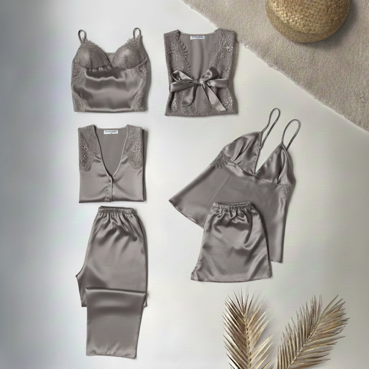6-Piece Silk Nightwear + 2-Piece Long Inner & Gown