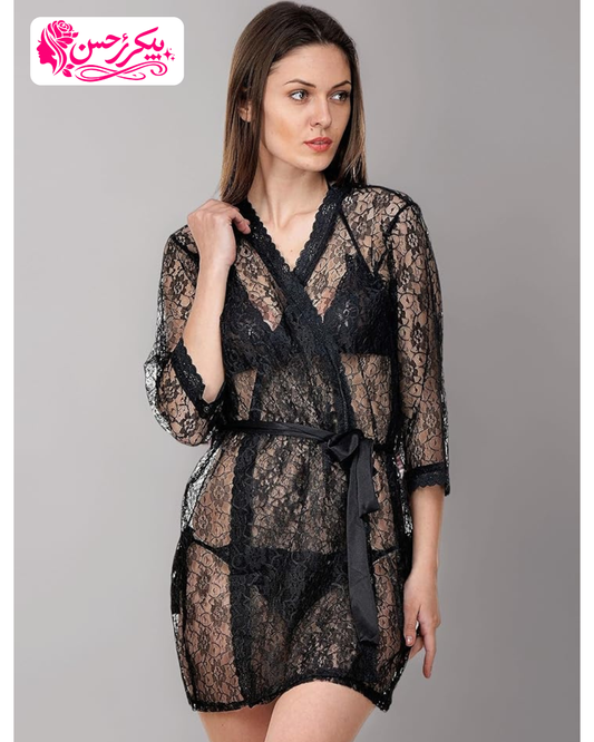 Midnight Grace 3-Piece Lace Set