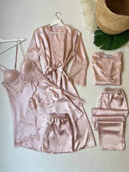 6-Piece Silk Nightwear + 2-Piece Long Inner & Gown